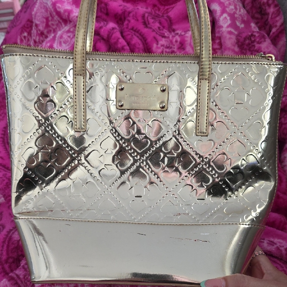 Kate Spade Metallic Gold Satchel and Wallet - Picture 2 of 8